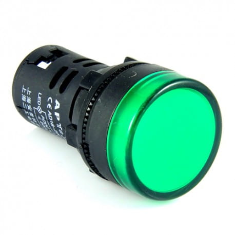Kontrolka LED 19 mm 12 V zielona