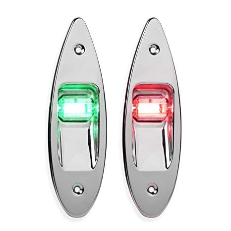 Lampy nawigacyjne burtowe LED komplet 112,5 st. ze stali nierdzewnej wpuszczane