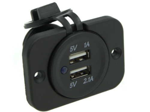 Gniazdo USB x 2 60 x 42,5 x 51,4 mm czarne