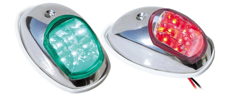 Lampy nawigacyjne burtowe LED komplet 112,5 st. ze stali nierdzewnej