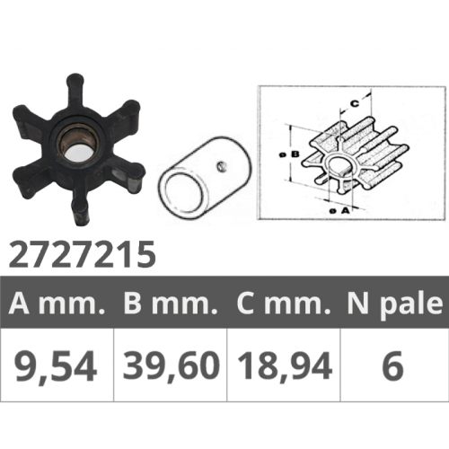 Wirnik pompy wody impeller Jabsco 4528-0001-0003