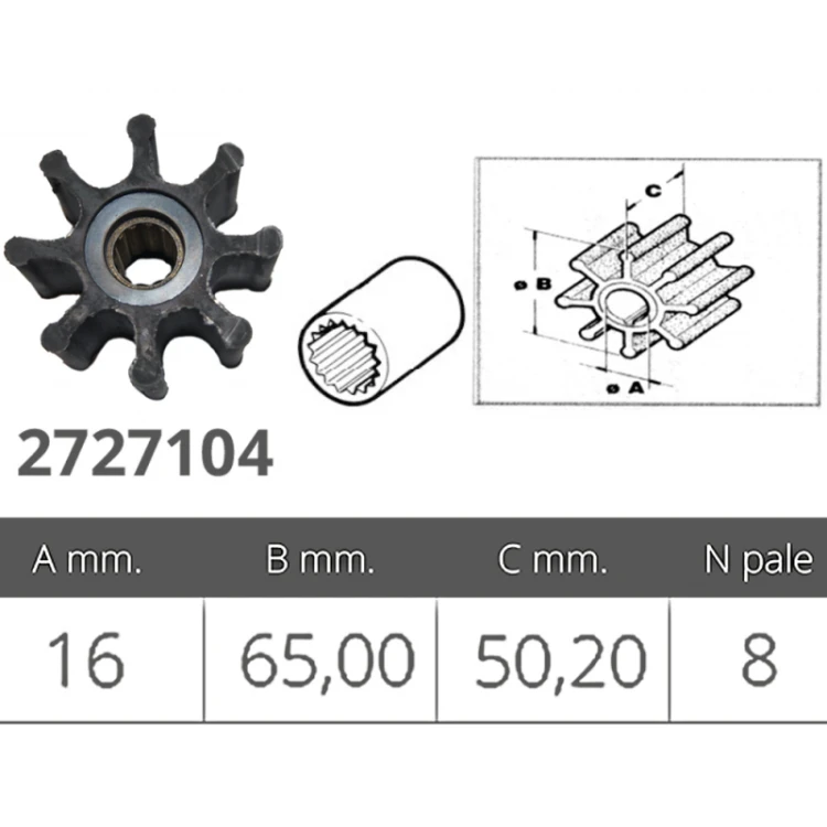 Wirnik pompy wody impeller Jabsco 921-0001-0003