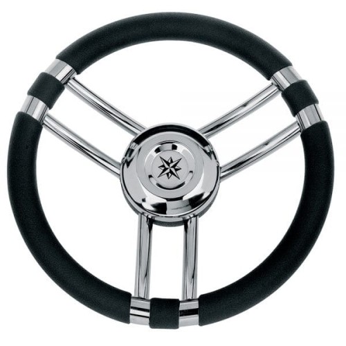 Kierownica Savoretti T21B 350 mm ze stali nierdzewnej czarna
