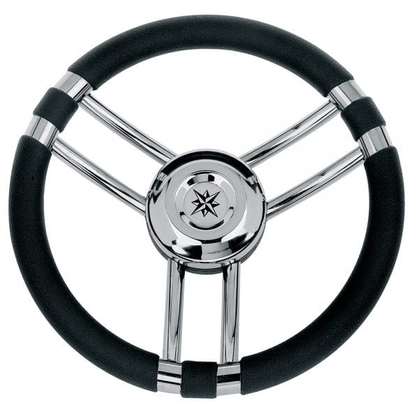 Kierownica Savoretti T21B 350 mm ze stali nierdzewnej czarna