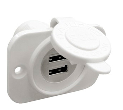 Gniazdo USB x 2 60 x 42,5 x 51,4 mm białe