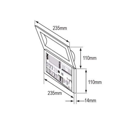 Zamknięcie pokrywa na radio 180 x 50 mm przyciemniane