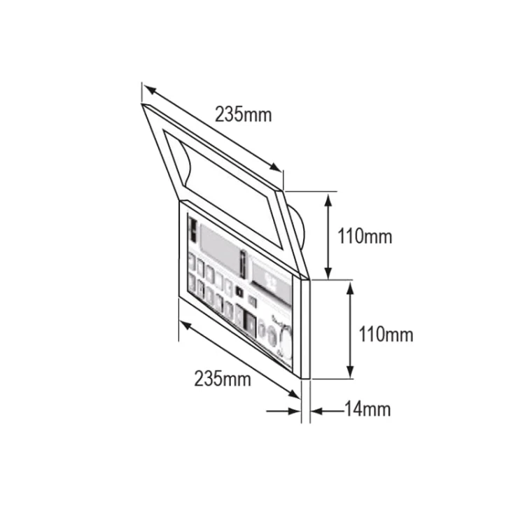 Zamknięcie pokrywa na radio 235 x 110 mm przyciemniane