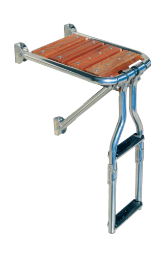 Platforma kąpielowa 390x210 mm z drabinką stal nierdzewna i teak