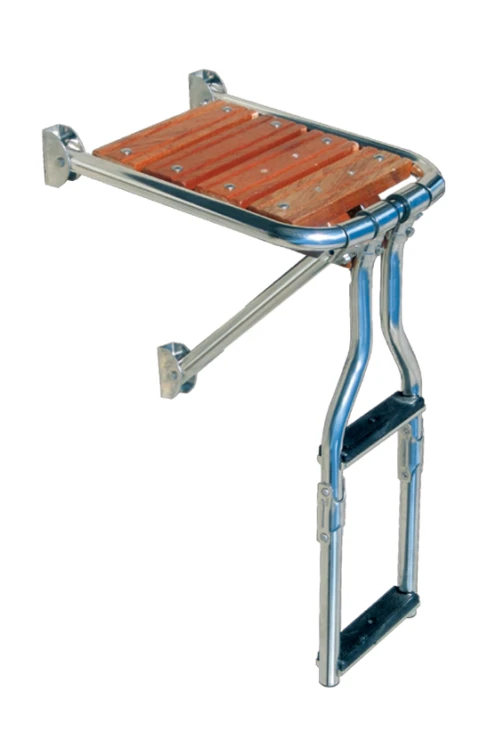 Platforma kąpielowa 390x210 mm z drabinką stal nierdzewna i teak