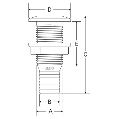 Przejście burtowe 3/4" 18 mm plastikowe