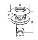 Przejście burtowe odpływ 3/4" 19 mm
