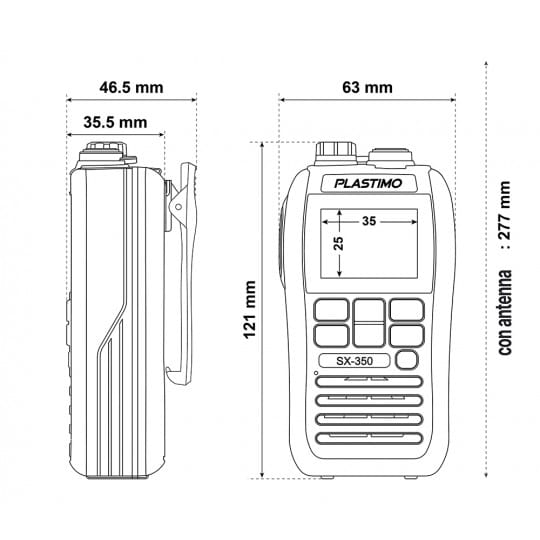 Radio VHF Plastimo SX-350 wodoodporne IPX7