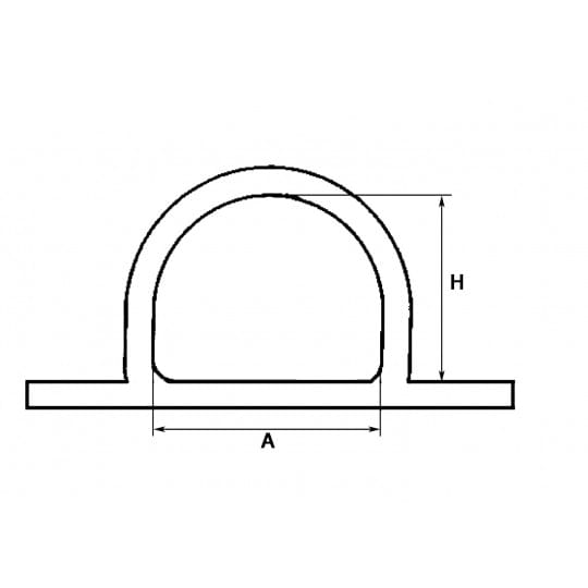 Ucho pokładowe Eye Plate stal nierdzewna 40 x 50 mm