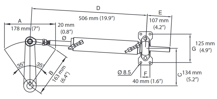 Siłownik hydrauliczny Ultraflex UC293-I