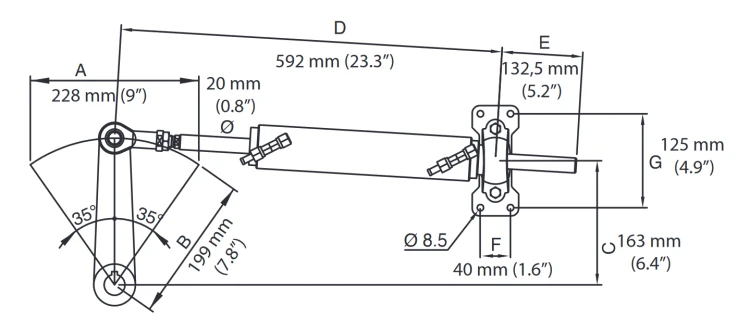 Siłownik hydrauliczny Ultraflex UC378-I