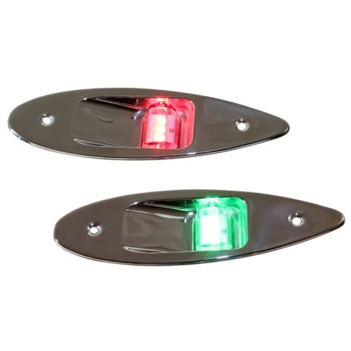 Lampy nawigacyjne burtowe LED 112,5 st. ze stali nierdzewnej wpuszczane