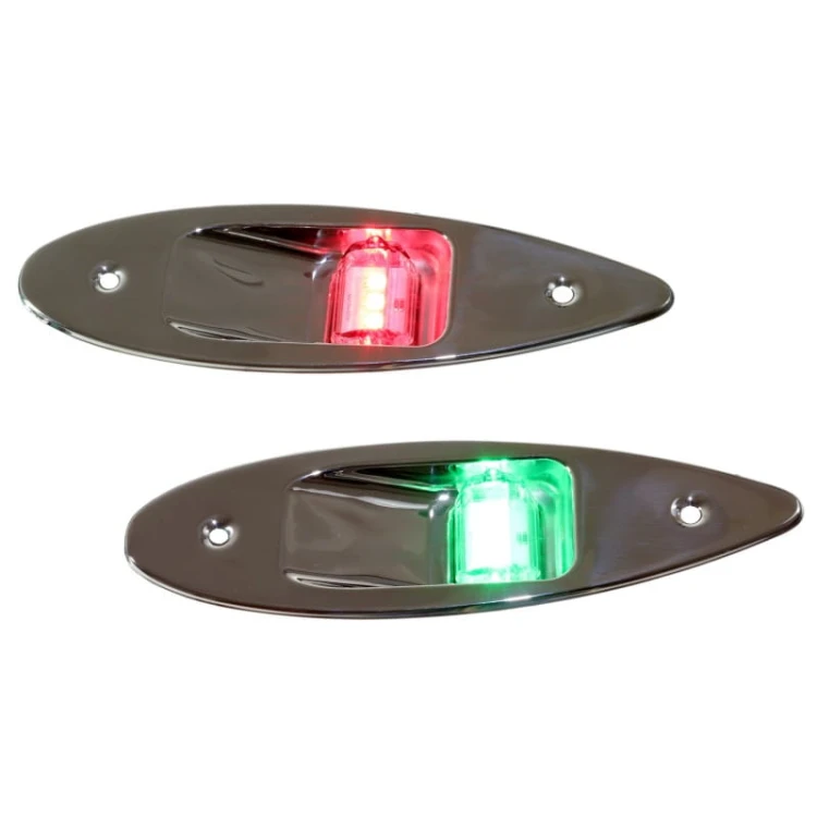 Lampy nawigacyjne burtowe LED 112,5 st. ze stali nierdzewnej wpuszczane