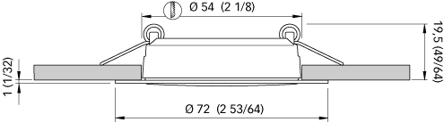 Lampa wewnętrzna kabinowa LED 72 mm