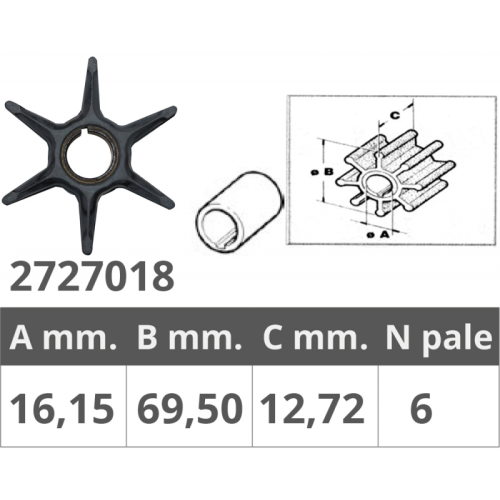 Wirnik pompy wody zamiennik Yamaha Mercury 2T 25-30 KM
