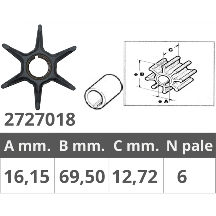 Wirnik pompy wody zamiennik Yamaha Mercury 2T 25-30 KM