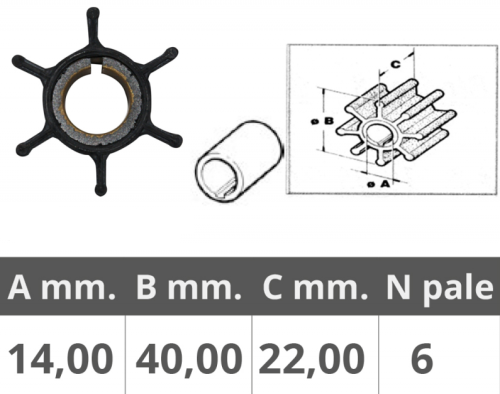 Wirnik pompy wody impeller zamiennik Yamaha 6-15 KM 662-44352-01