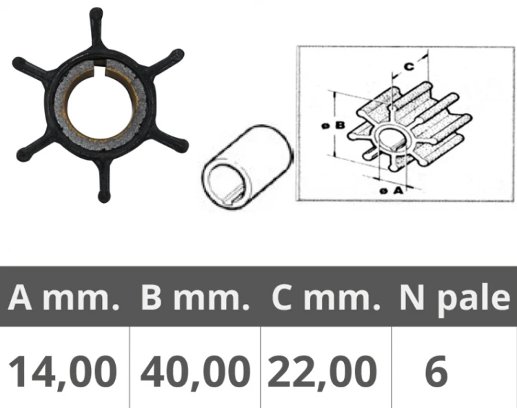 Wirnik pompy wody impeller zamiennik Yamaha 6-15 KM 662-44352-01