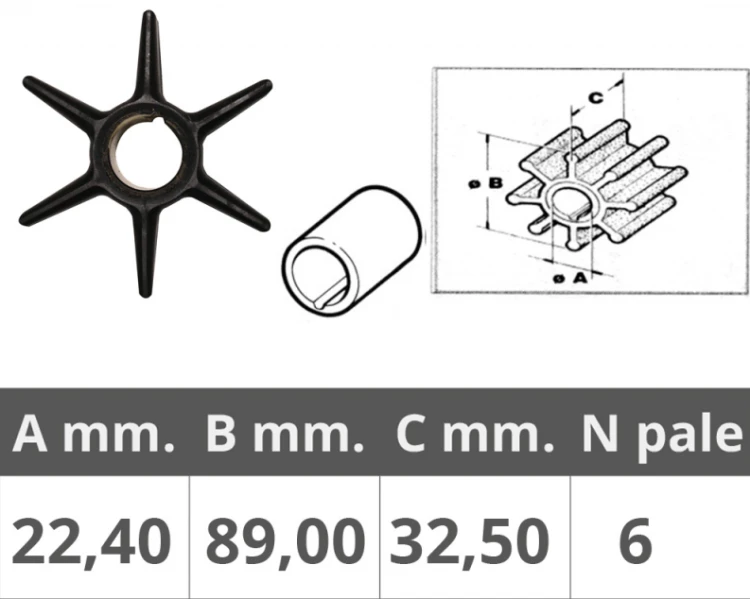 Wirnik pompy wody impeller Mercury/Mariner/Mercruiser