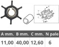 Wirnik pompy wody zamiennik Yamaha Mariner 6E0-44352-00