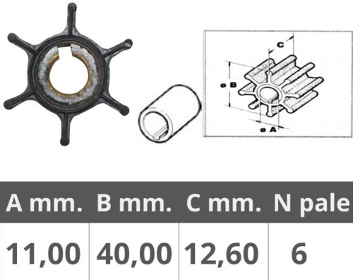 Wirnik pompy wody zamiennik Yamaha Mariner 6E0-44352-00