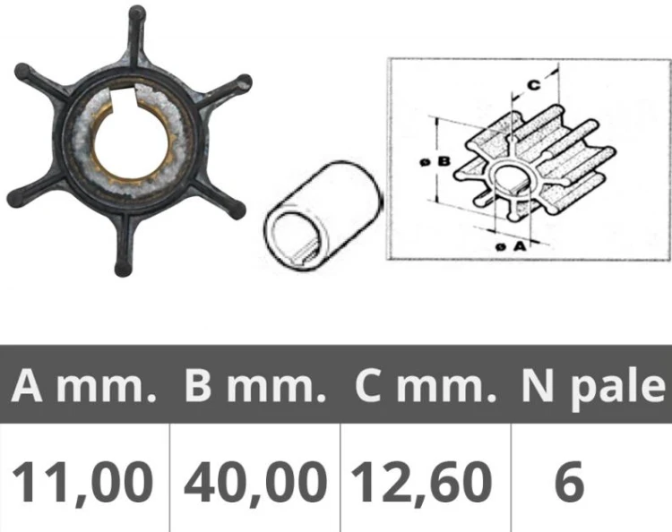 Wirnik pompy wody zamiennik Yamaha Mariner 6E0-44352-00