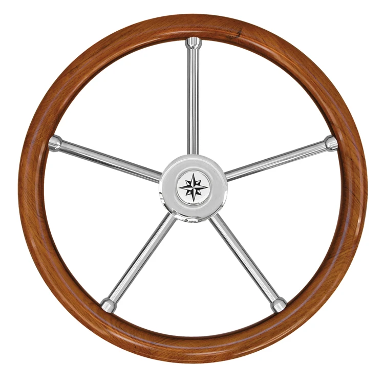 Kierownica Savoretti T6IN 350 mm teak + stal nierdzewna